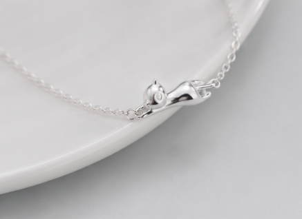 Running Cat Bracelet - 925 Sterling Silver