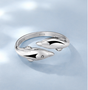 Double Dolphin - 925 Sterling Silver