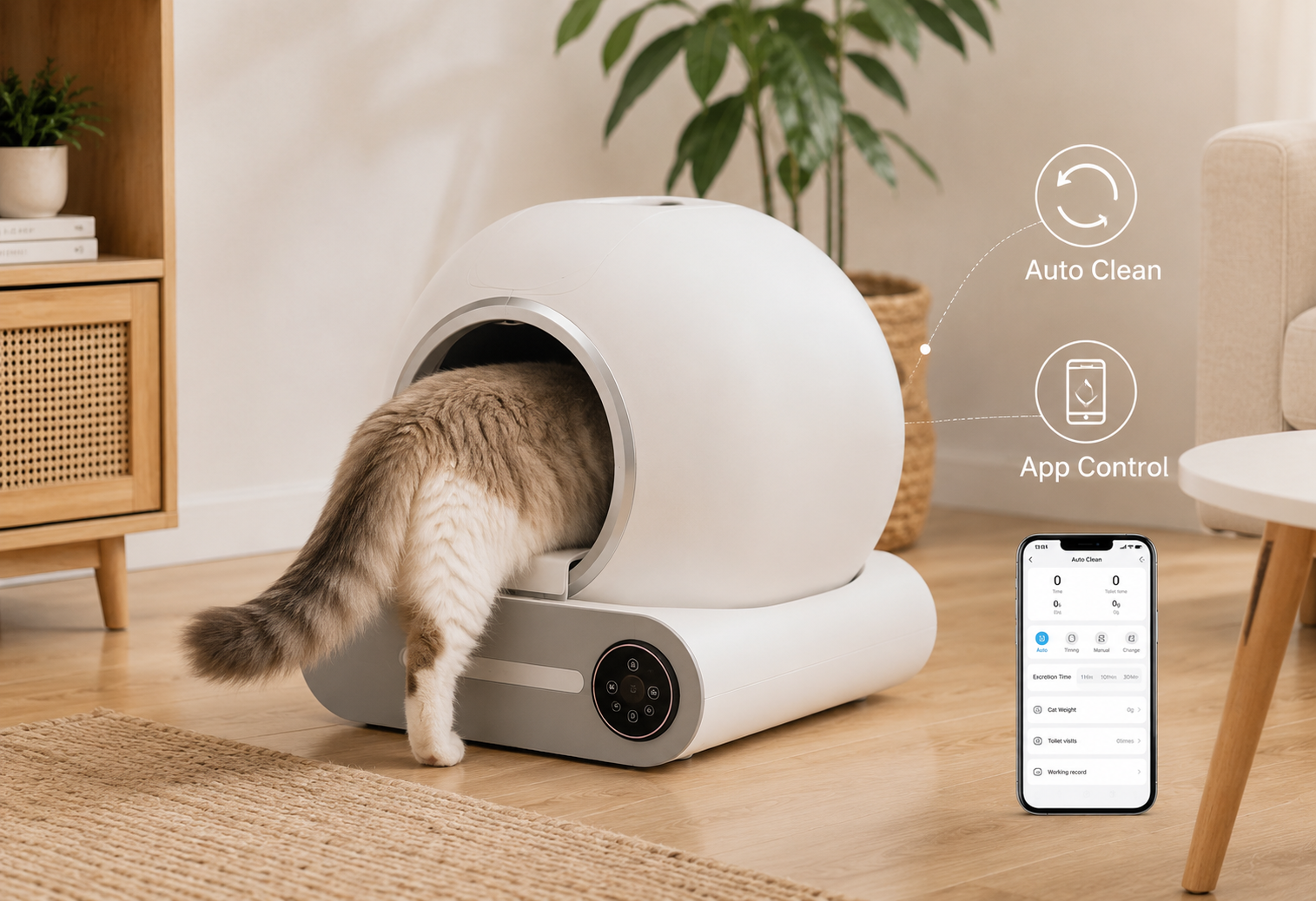 PurrClean™ Complete Self-Cleaning Cat Litter Box Kit
