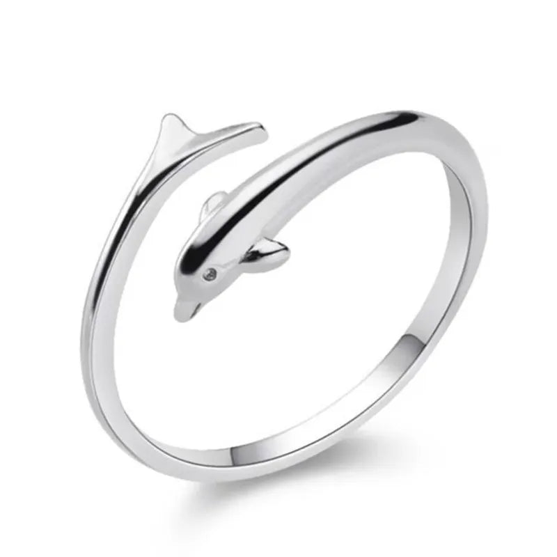 Dolphin Loop Ring - 925 Sterling Silver