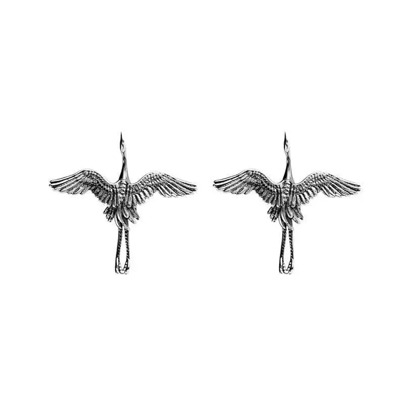 Flying Crane Earrings - 925 Sterling Silver