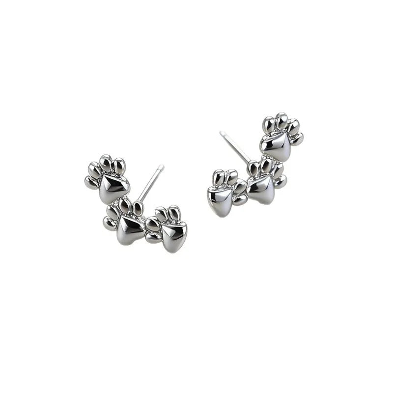 Footprint Paw Earring - 925 Sterling Silver