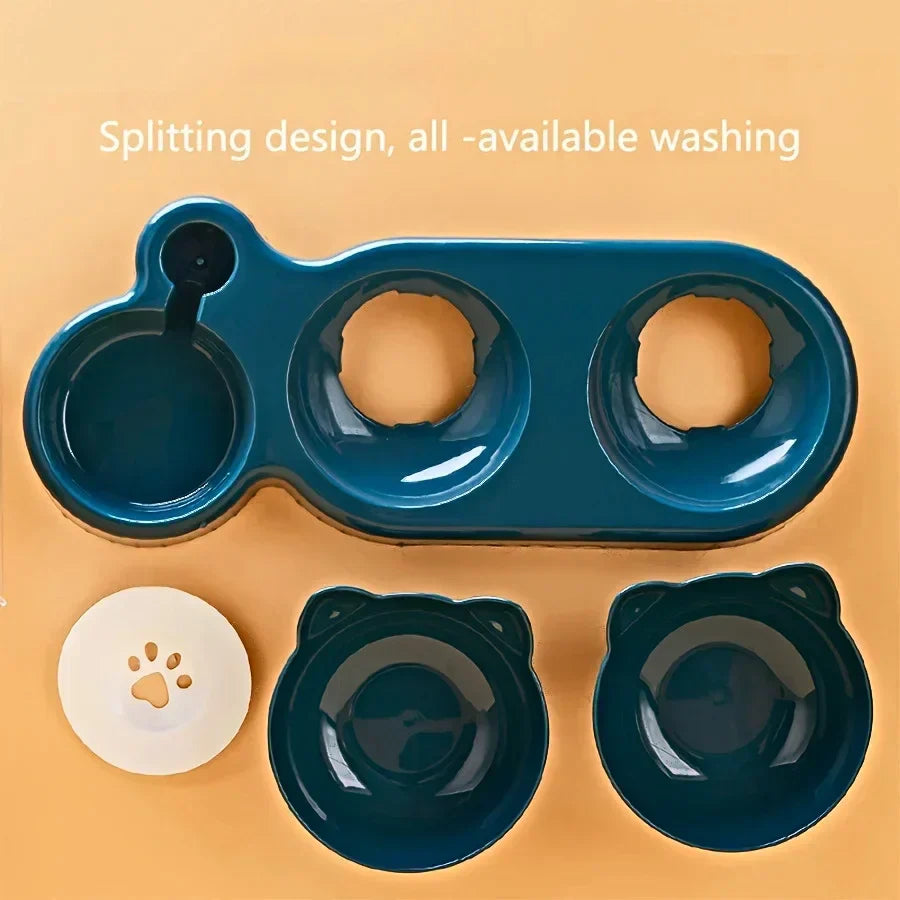 3-in-1 Cat Bowl with Water Feeder
