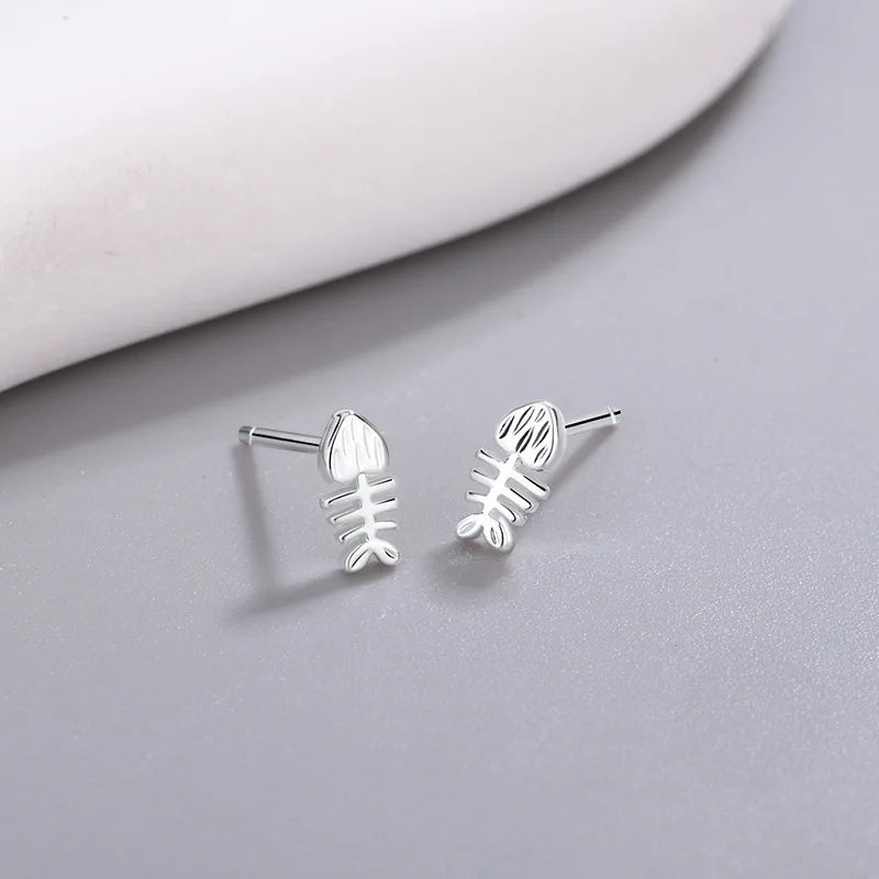 Fishbone earring - 925 Sterling Silver