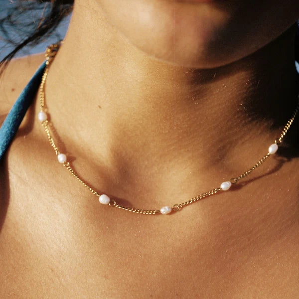 Gold Pearl Necklace