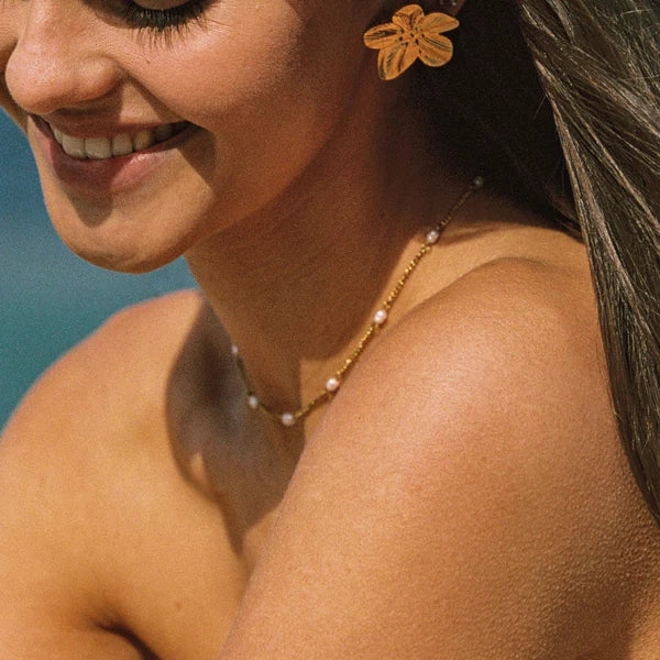 Gold Pearl Necklace
