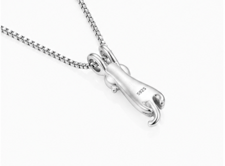 The Holding Cat Necklace -  925 Sterling Silver