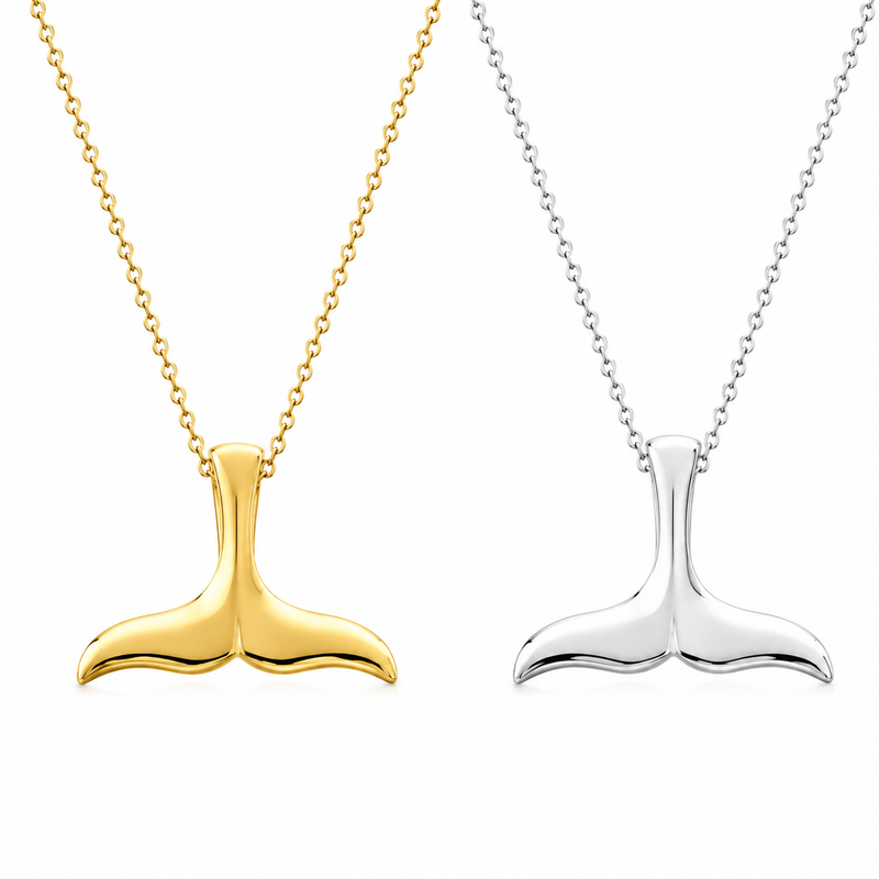 Whale Tail Necklace - 925 Sterling Silver