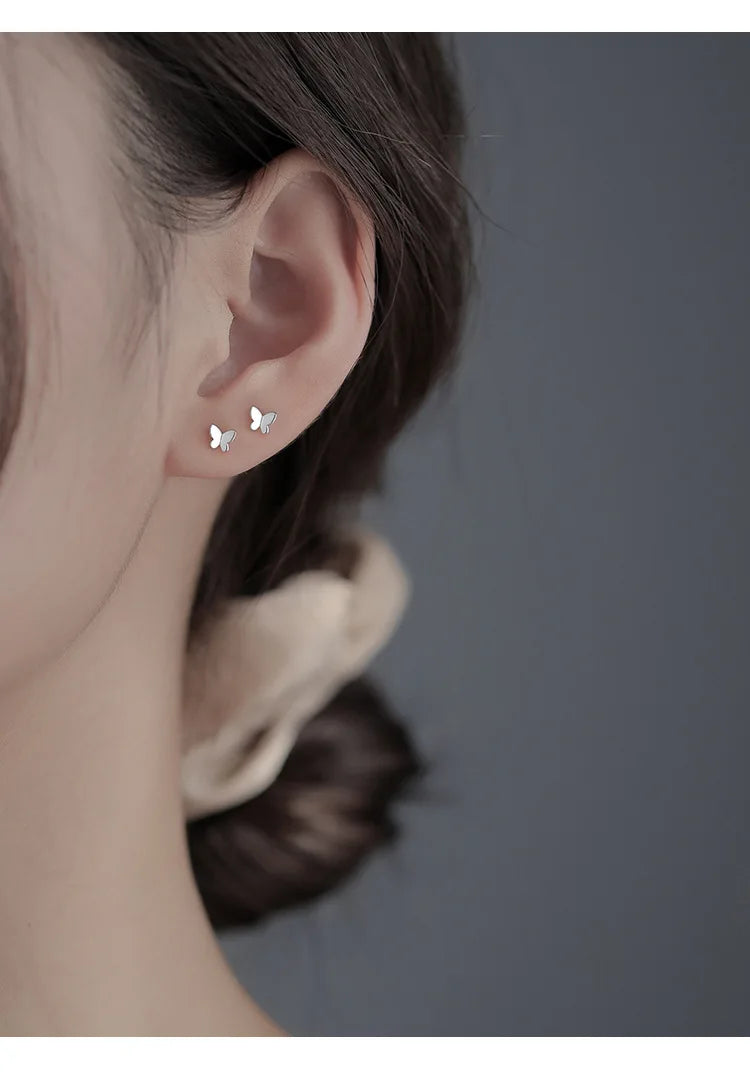 Mini Butterfly Earrings - 925 Sterling Silver