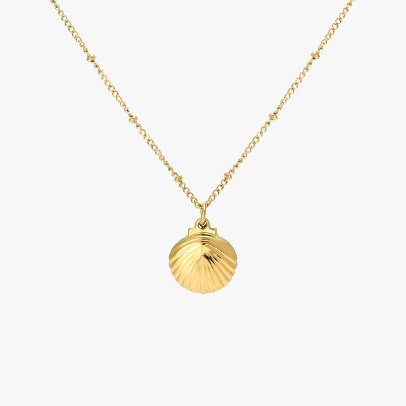 Seashell & Pearl Necklace – 925 Sterling Silver